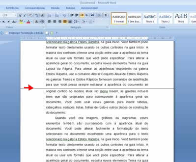 Espaço entre páginas Espaço entre páginas