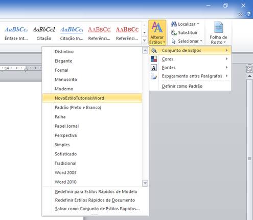 Novo Estilo criado no Word Novo Estilo criado no Word