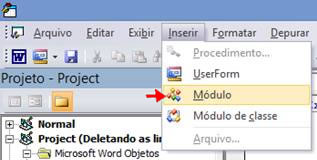 Inserir Módulo Inserir Módulo