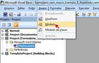 Inserir Módulo Inserir Módulo