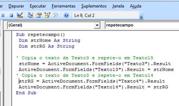 Janela de Código Janela de Código