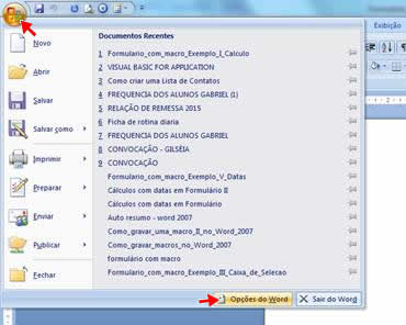 Opções do Word Opções do Word