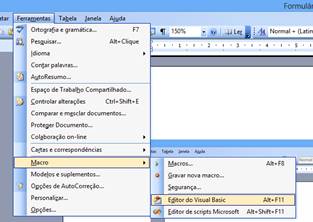 Editor do Visual Basic Editor do Visual Basic