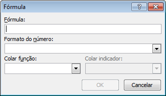 Caixa de Diálogo Fórmula