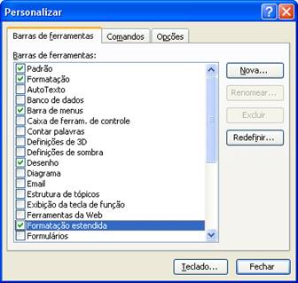 Formatação estendida Formatação estendida