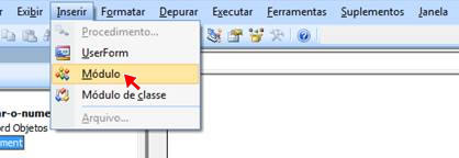 Inserir Módulo Inserir Módulo
