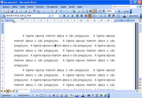 Texto no Word Texto no Word