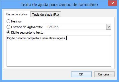 Texto de ajuda para campo de formulário Texto de ajuda para campo de formulário