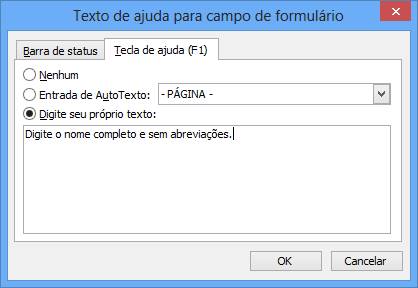 Texto de ajuda para campo de formulário Texto de ajuda para campo de formulário