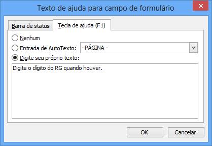 Texto de ajuda para campo de formulário Texto de ajuda para campo de formulário