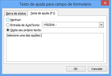 Texto de ajuda para campo de formulário Texto de ajuda para campo de formulário