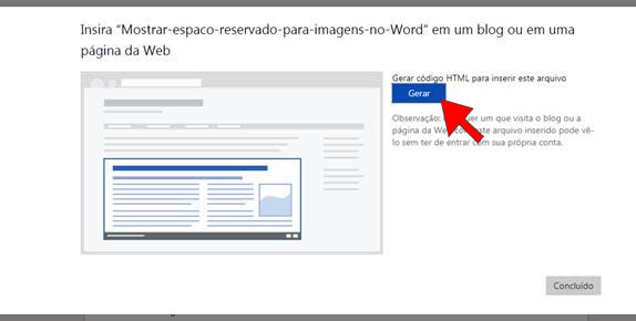 gerar cdigo html no Word Online