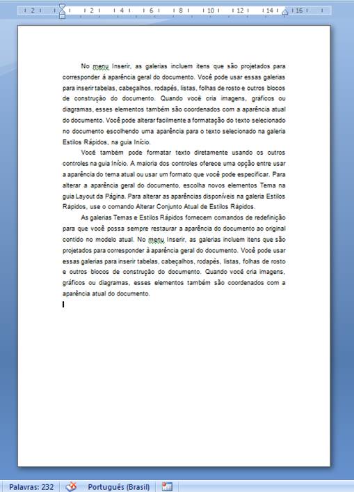 Texto no Word Texto no Word