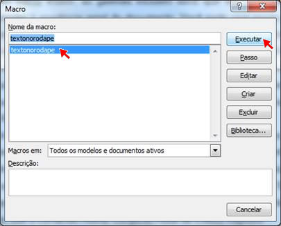 Executar macro Executar macro