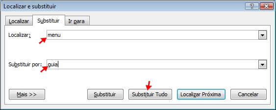 Substituir tudo Substituir tudo