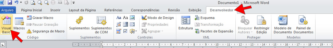 acessar o Editor do Visual Basic