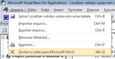 Fechar e voltar ao Word