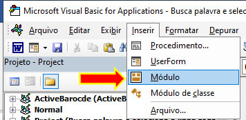 Inserir Módulo Inserir Módulo