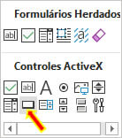 Inserir Controle Activex Botão de Comando Inserir controle botão de comando