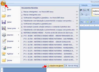 Opções do Word Opções do Word