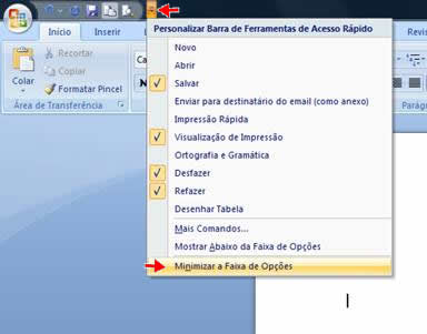 Minimizar Faixa de Opções Minimizar Faixa de Opções