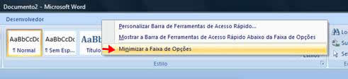 Minimizar Faixa de Opções Minimizar Faixa de Opções