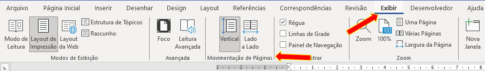 Exibir movimentação de páginas