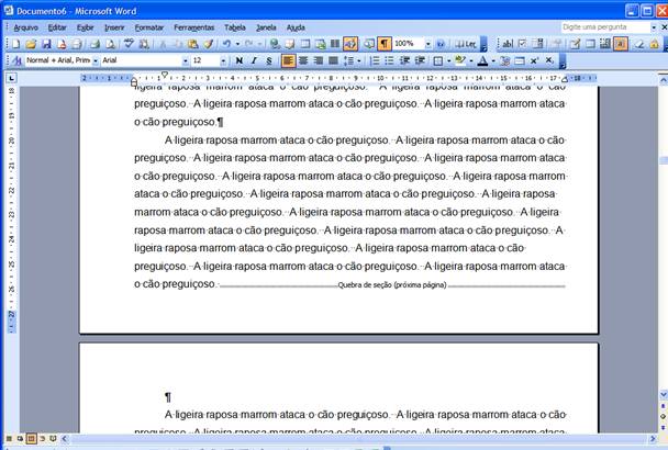 Mostrar marcas de formatação Mostrar marcas de formatação