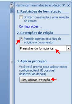Restrições de edição Restrições de edição