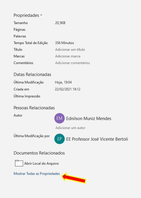 Mostrar todas as propriedades Mostrar todas as propriedades