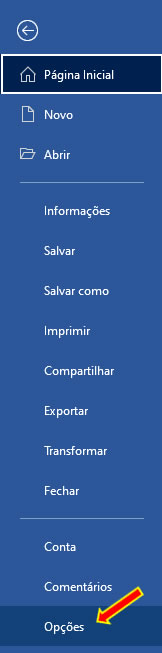 Opções do Word