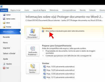 Proteção de documentos no Word Proteção de documentos no Word