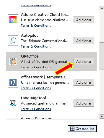 Adicionar QR4Office Adicionar QR4Office