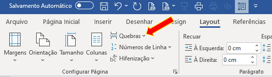 Inserir Quebra de Seção Inserir Quebra de Seção