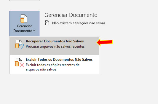 Recuperar documentos não salvos