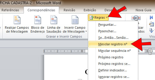 Mesclar Registro nº Mesclar Registro nº