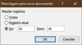 Mesclagem para novo documento Mesclagem para novo documento