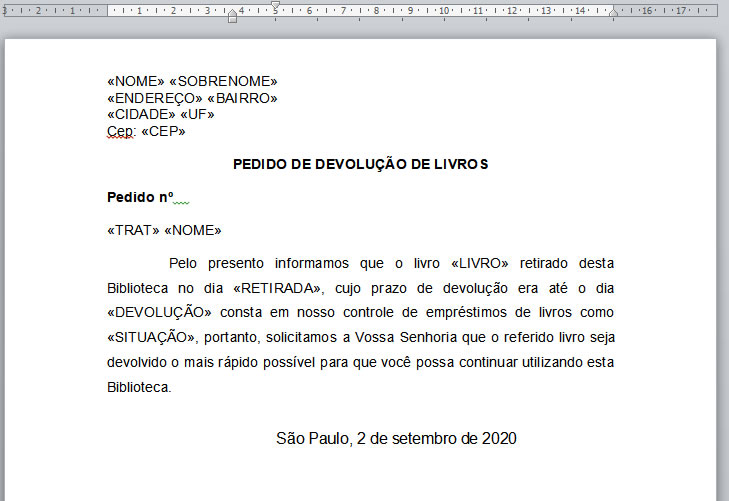 Modelo de carta para mala direta Modelo de carta para mala direta