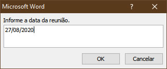 Informar data da reunião Informar data da reunião