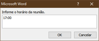 Informar horário da reunião