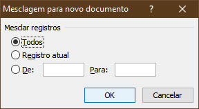 Mesclagem para novo documento Mesclagem para novo documento