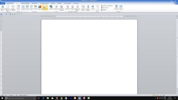 Documento em branco no Word