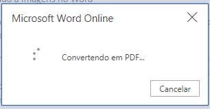 Convertendo em PDF no Word Online