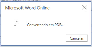 Convertendo em PDF no Word online Convertendo em PDF no Word Online