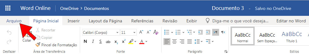Guia Arquivo do Word Online Guia Arquivo do Word Online
