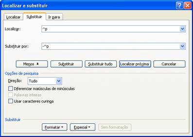 Localizar e Substituir Localizar e Substituir