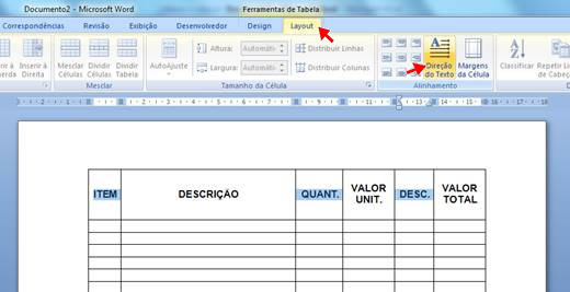 Direção do Texto Direção do Texto