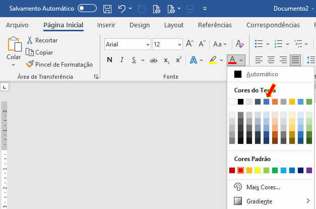 Alterar a cor da fonte no Word Alterar a cor da fonte no Word