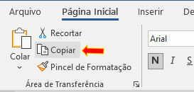 Comando Copiar do Word Comando Copiar do Word