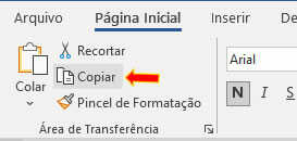 Comando Copiar do Word